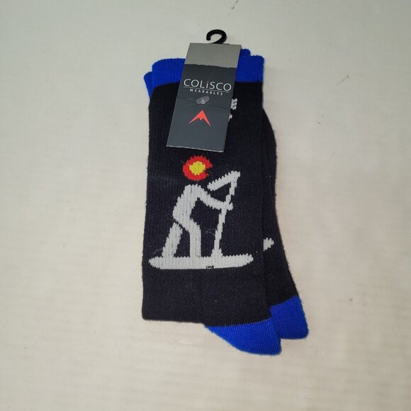 Colisco Sock Stand Up Paddle Board Black Graphic Bamboo OS Hiking New - Picture 1 of 8